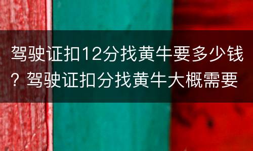 驾驶证扣12分找黄牛要多少钱? 驾驶证扣分找黄牛大概需要多少钱?