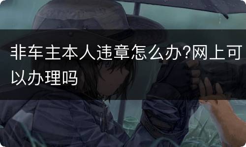 非车主本人违章怎么办?网上可以办理吗