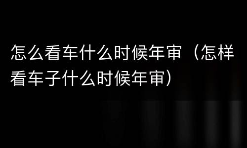 怎么看车什么时候年审（怎样看车子什么时候年审）