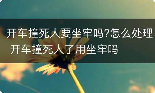 开车撞死人要坐牢吗?怎么处理 开车撞死人了用坐牢吗
