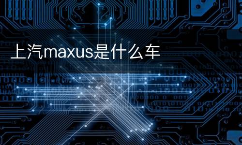 上汽maxus是什么车