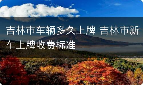 吉林市车辆多久上牌 吉林市新车上牌收费标准
