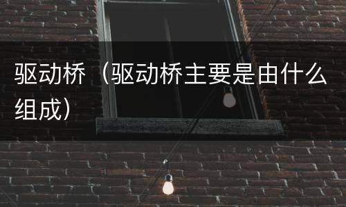 驱动桥（驱动桥主要是由什么组成）