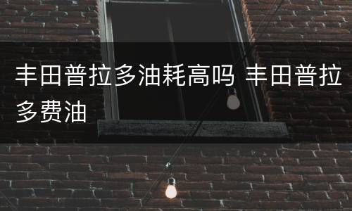 丰田普拉多油耗高吗 丰田普拉多费油