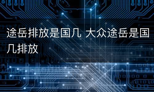 途岳排放是国几 大众途岳是国几排放
