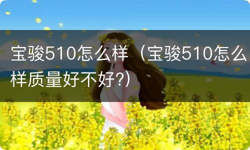 宝骏510怎么样（宝骏510怎么样质量好不好?）