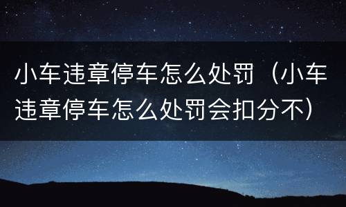 小车违章停车怎么处罚（小车违章停车怎么处罚会扣分不）