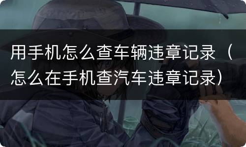 用手机怎么查车辆违章记录（怎么在手机查汽车违章记录）
