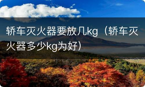 轿车灭火器要放几kg（轿车灭火器多少kg为好）