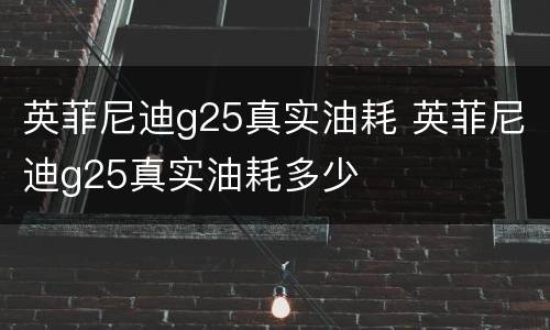 英菲尼迪g25真实油耗 英菲尼迪g25真实油耗多少