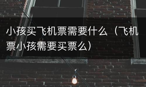 小孩买飞机票需要什么（飞机票小孩需要买票么）