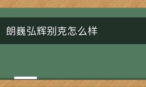 朗巍弘辉别克怎么样