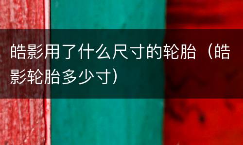 皓影用了什么尺寸的轮胎（皓影轮胎多少寸）