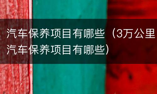 汽车保养项目有哪些（3万公里汽车保养项目有哪些）