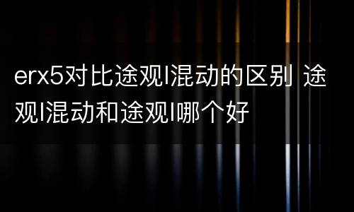 erx5对比途观l混动的区别 途观l混动和途观l哪个好