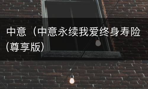 中意（中意永续我爱终身寿险(尊享版）