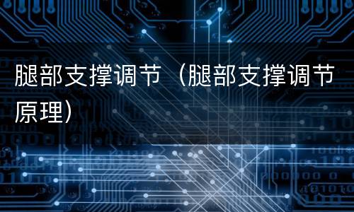 腿部支撑调节（腿部支撑调节原理）