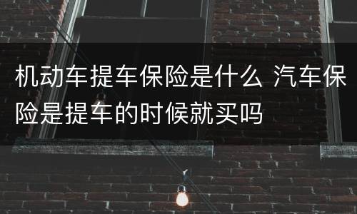 机动车提车保险是什么 汽车保险是提车的时候就买吗