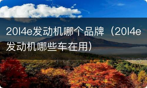 20l4e发动机哪个品牌（20l4e发动机哪些车在用）