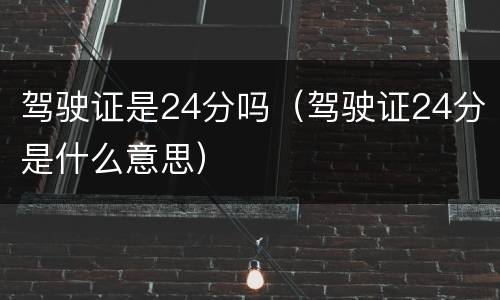 驾驶证是24分吗（驾驶证24分是什么意思）