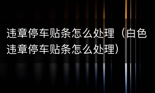 违章停车贴条怎么处理（白色违章停车贴条怎么处理）