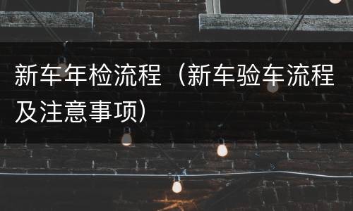 新车年检流程（新车验车流程及注意事项）