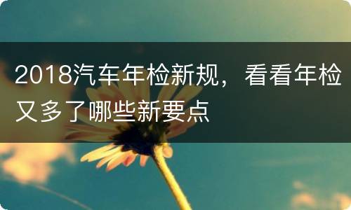 2018汽车年检新规，看看年检又多了哪些新要点