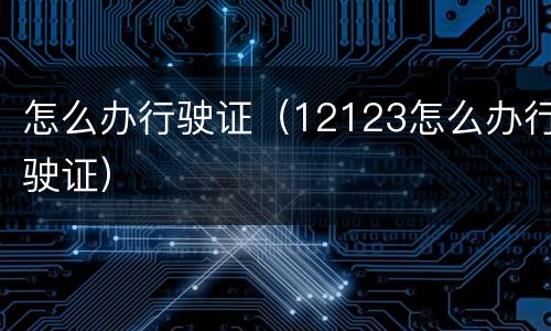 怎么办行驶证（12123怎么办行驶证）