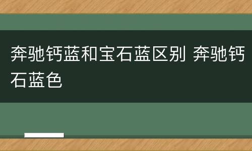 奔驰钙蓝和宝石蓝区别 奔驰钙石蓝色