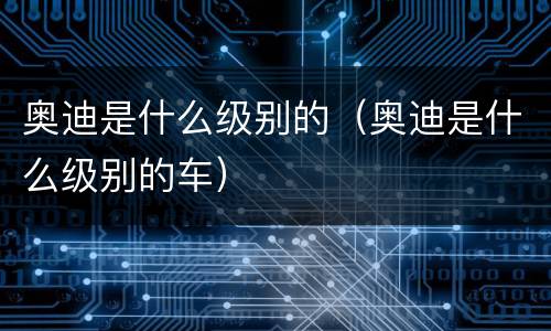 奥迪是什么级别的（奥迪是什么级别的车）