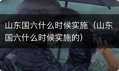 山东国六什么时候实施（山东国六什么时候实施的）