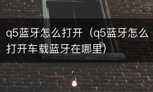 q5蓝牙怎么打开（q5蓝牙怎么打开车载蓝牙在哪里）