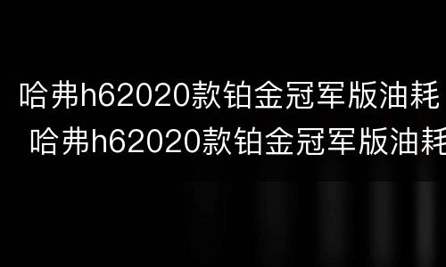 哈弗h62020款铂金冠军版油耗 哈弗h62020款铂金冠军版油耗多少钱一公里