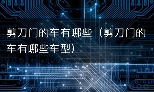 剪刀门的车有哪些（剪刀门的车有哪些车型）