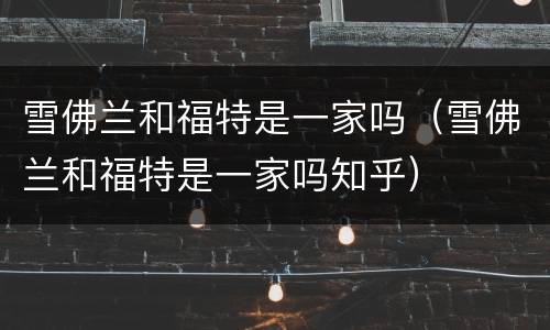 雪佛兰和福特是一家吗（雪佛兰和福特是一家吗知乎）