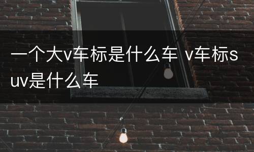一个大v车标是什么车 v车标suv是什么车