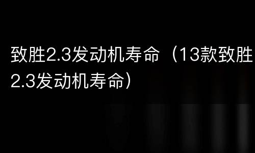 致胜2.3发动机寿命（13款致胜2.3发动机寿命）