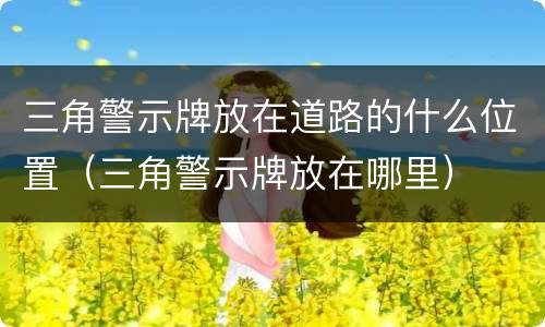 三角警示牌放在道路的什么位置（三角警示牌放在哪里）
