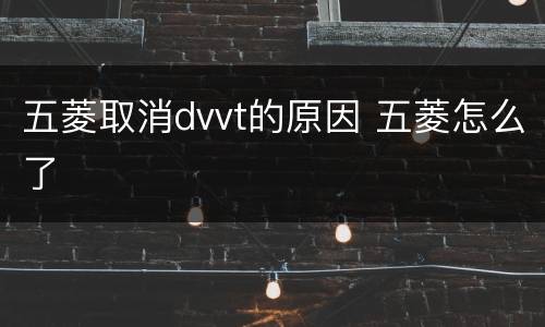 五菱取消dvvt的原因 五菱怎么了