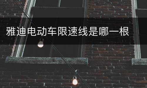 雅迪电动车限速线是哪一根