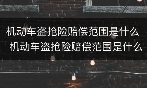机动车盗抢险赔偿范围是什么 机动车盗抢险赔偿范围是什么意思