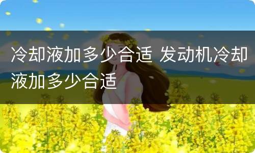 冷却液加多少合适 发动机冷却液加多少合适