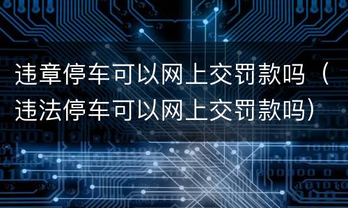 违章停车可以网上交罚款吗（违法停车可以网上交罚款吗）