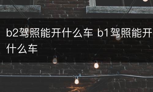 b2驾照能开什么车 b1驾照能开什么车