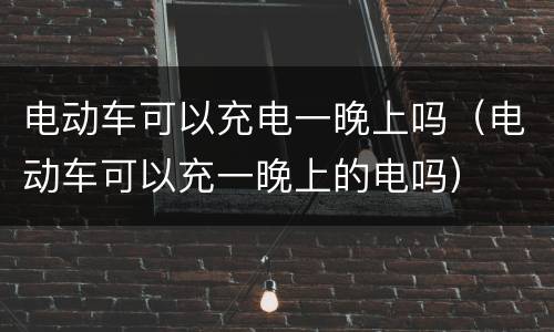 电动车可以充电一晚上吗（电动车可以充一晚上的电吗）