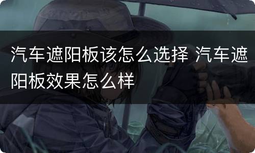 汽车遮阳板该怎么选择 汽车遮阳板效果怎么样