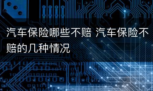汽车保险哪些不赔 汽车保险不赔的几种情况
