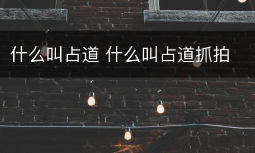 什么叫占道 什么叫占道抓拍