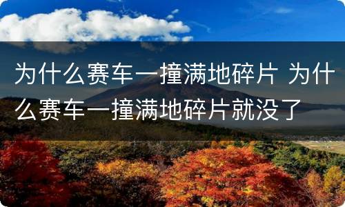 为什么赛车一撞满地碎片 为什么赛车一撞满地碎片就没了