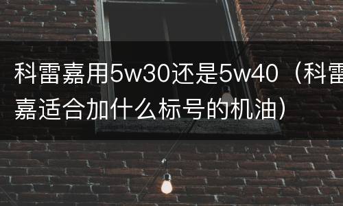 科雷嘉用5w30还是5w40（科雷嘉适合加什么标号的机油）
